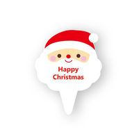天満紙器 スウィーツ用品 XG289 ケーキピック スマイルサンタ 6090624 1袋(100個)（直送品）