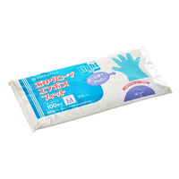 パックスタイル 使い捨て手袋 ポリ手袋ライトフィット袋入 青 M 00768643 1袋(100個)（直送品）