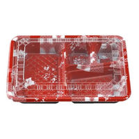 エフピコチューパ 弁当容器 CY-1-1 ゆたか赤セット(OPS) CP520502 1ケース(400個(50個×8))（直送品）