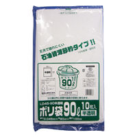 福助工業 LDゴミ袋 ポリ袋(ゴミ袋) LD45-90 半透明 10枚入 0391689 1ケース(20個)（直送品）