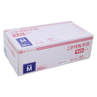 パックスタイル 使い捨て手袋 ニトリル手袋ライト粉無 M ピンク 00785252 1袋(250個)（直送品）