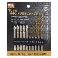 三共コーポレーション TRAD チタンドリルビットセット 10pc TDBー10S 820390 1セット（直送品）