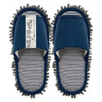 【スリッパ】オクムラ お掃除モップスリッパ外縫い Ｍ ネイビー 1足（直送品）