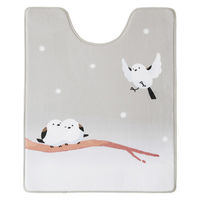 ニーズ かわいいシマエナガの洗えるトイレマット 1-00383-001 1枚（直送品）