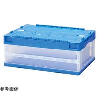 カウネット 折りたたみコンテナ ブルー フタ付き 60L * 1個 64-9357-54（直送品）