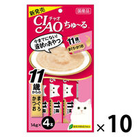 いなば CIAO チャオ ちゅーる 猫 11歳以上 まぐろ・かつお 国産（14g×4本）10袋 ちゅ～る キャットフード 猫用 おやつ