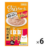 いなば CIAO チャオ ちゅーる キャットフード 猫 宗田鰹＆かつお節 国産（14g×4本）6袋 ちゅ～る おやつ