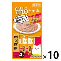 いなば CIAO チャオ ちゅーる キャットフード 猫 宗田鰹＆かつお節 国産（14g×4本）10袋 ちゅ～る おやつ