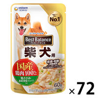 ベストバランス 柴鶏ささみ・緑黄色野菜・キャベツ入り 60g 72袋 ユニ・チャーム