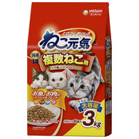 ねこ元気 複数猫用 お魚とお肉のスペシャルブレンド 国産 3.0kg キャットフード 猫