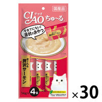 いなば CIAO チャオ ちゅーる 猫 まぐろ＆贅沢サーモン 国産（14g×4本）30袋 ちゅ～る キャットフード 猫用 おやつ