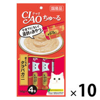 いなば CIAO チャオ ちゅーる 猫 まぐろ＆タラバガニ 国産（14g×4本）10袋 ちゅ～る キャットフード 猫用 おやつ