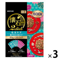 懐石2dish キャットフード 毛玉ケア 瀬戸内の小魚ペア 国産 800g（80g×10袋）3袋 ペットライン 旧日清ペットフード