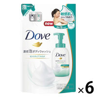 ダヴ(Dove) 濃密 泡タイプ ボディウォッシュ(ボディソープ) センシティブマイルド 無添加・低刺激・敏感肌用 詰め替え 350g 6個