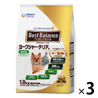 ベストバランス ドッグフード カリカリ仕立て 成犬 ヨークシャーテリア用 1.8kg（450g×4袋入）国産 3袋 ユニ・チャーム