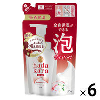 ハダカラ（hadakara）ボディソープ　泡タイプ　摘みたてのフローラルブーケの香り　詰め替え　440ml　6個 ライオン