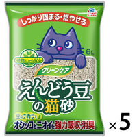猫砂 クリーンケア えんどう豆の猫砂6L 無香 5袋 アース・ペット