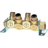 千代田通商 チヨダ エア分岐管 フリージョイント4 4WAY 適用チューブ8mm ネジサイズRc3/8 二面幅23mm 4MM3-08 1個（直送品）