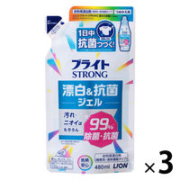 ブライト STRONG（ストロング） 詰め替え 480ml 1セット（3個入） 衣料用漂白剤 ライオン