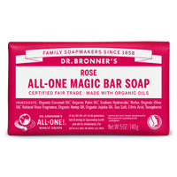 ドクターブロナー マジックソープバー（magic soap） 石鹸 ローズ 140g ネイチャーズウェイ