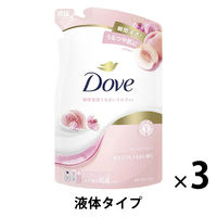 ダヴ（Dove）ボディウォッシュ（ボディソープ） ピーチ＆スイートピー つめかえ用 3個 330g【液体タイプ】
