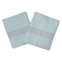 フェイスタオル オーガニックコットン ブルー（青） 約34×80cm 2枚セット 林