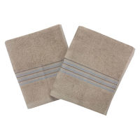 フェイスタオル オーガニックコットン ブラウン（茶） 約34×80cm 2枚セット 林