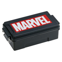 ふわっとコンテナランチボックス MARVEL（マーベル） ロゴ 840ml 1個 スケーター 黒 1段弁当箱 メンズ 大容量 キャラクター