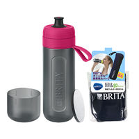 【セール】 ブリタ（BRITA）水筒 直飲み 携帯 浄水器 ボトル フィル&ゴー アクティブ ピンク 本体 600ml + 携帯用カバー付 水分補給