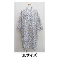 【アウトレット】スタンドカラー総柄ワンピース グレー 3L P42583 1着 ワンマイルウェア