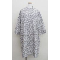 【アウトレット】スタンドカラー総柄ワンピース グレー M～L P42583 1着 ワンマイルウェア