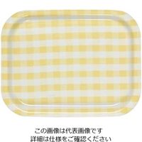 橋本達之助工芸 Rトレー ミルキーチェック(S)イエロー(ノンスリップ加工) 61-6810-90 1個（直送品）