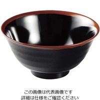 エンテック メラミン和食器 長次郎窯 羽反り丼 ANー59 小 B内黒 61-6835-61 1個（直送品）
