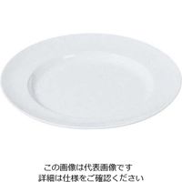 エンテック（ENTEC） メラミン給食用食器 平皿 リム型 No.26A 8インチ クリーム 1個 61-6839-77（直送品）