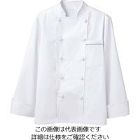 アズワン コックコート 6-971 白/グレー M 61-7967-47 1個（直送品）