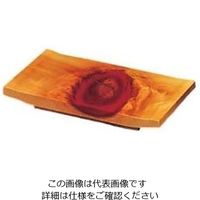雅漆工芸 ひのき 紅節 盛皿 7寸 小 210×120×H30 61-7981-95 1個（直送品）