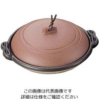 マイン アルミ 庵陶板鍋 素焼き茶 18cm 深型 M10ー466 61-7984-41 1個（直送品）