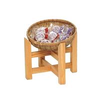 萬洋 木製 かご付飾り台(小)15ー707S 61-8010-27 1個（直送品）