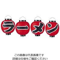 アズワン ビニール提灯 9号丸型セット ラーメン 4ヶセット b360 62-6320-74 1セット(4個)（直送品）