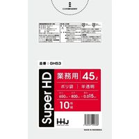 ハウスホールドジャパン GH53 ポリ袋45L半透明 0.015mm  4580287290388 1個(10枚)（直送品）
