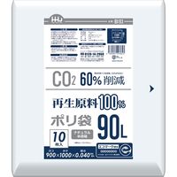 ハウスホールドジャパン BI93再生原料100％半透明90L 4580287293853 1個(10枚)（直送品）