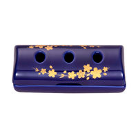 日本香堂 寝かせる線香皿（小）瑠璃に桜 4902125967687 1個（直送品）