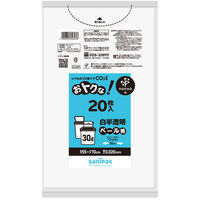 日本サニパック ＣＵ３９　オトクナ　３０Ｌ　白半透明　２０枚 4902393326476 1個(20枚)（直送品）