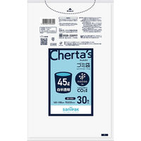 日本サニパック CH69 チェルタスノクーイン ゴミ袋45L 白半透明 30枚 4902393393690 1個(30枚)（直送品）