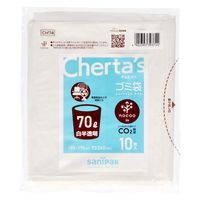 日本サニパック CH74 大型ポリ袋70L 白半透明 4902393393744 1個(10枚)（直送品）