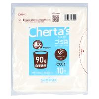 日本サニパック CH94 大型ポリ袋ノクーイン90L 白半透明 4902393393942 1個(10枚)（直送品）