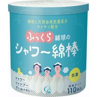 コットン・ラボ ふっくら綿球のシャワー綿棒 4973202501605 1個(110本)（直送品）