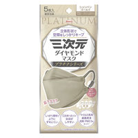 興和 三次元ダイヤモンドマスク プラチナシリーズ フリーサイズ シャンパンゴールド 4987973221334 1個(5枚)（直送品）