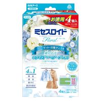 白元アース ミセスロイドフローラル クローゼット・洋服ダンス用  1年防虫 ホワイトアロマソープの香り 1パック(4個入)（直送品）