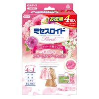 白元アース ミセスロイドフローラル クローゼット・洋服ダンス用  1年防虫 フローラルブーケの香り 1パック(4個入)（直送品）